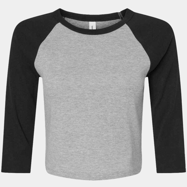 Bella Ladies Micro Rib 3/4 Raglan Baby T-Shirt Thumbnail