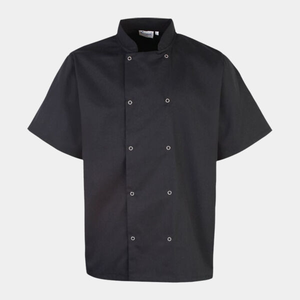 Premier Unisex Short Sleeve Stud Front Chef's Jacket Thumbnail