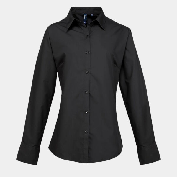Premier Ladies Supreme Long Sleeve Poplin Shirt Thumbnail