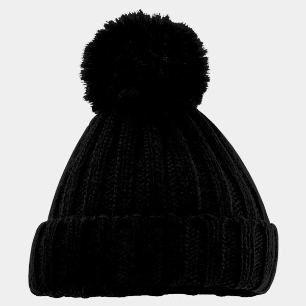 Verbier fur pop pom chunky beanie Thumbnail