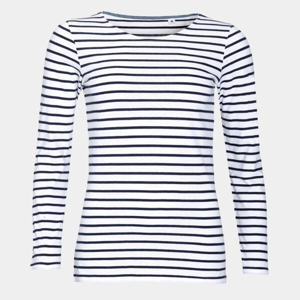 SOL'S Ladies Marine Long Sleeve Striped T-Shirt Thumbnail
