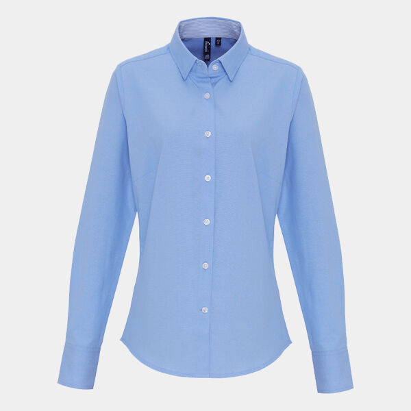 Women's cotton-rich Oxford stripes blouse Thumbnail