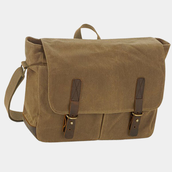Heritage waxed canvas messenger Thumbnail